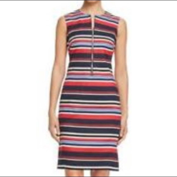 Donna Karan Sleeveless Striped Sheath Dress Size 10 - Picture 1 of 11